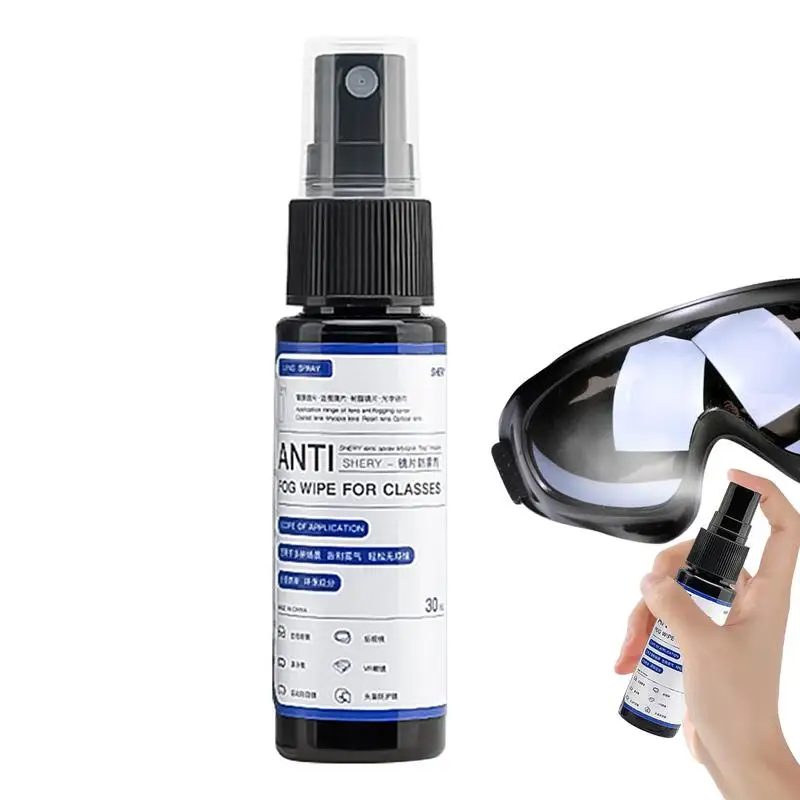 Anti Fog Glasses Spray 30ml Lens Cleaner Spray Defogger Anti-Fog Agent For Clear Sight Long Lasting Defogger Spray For Camera