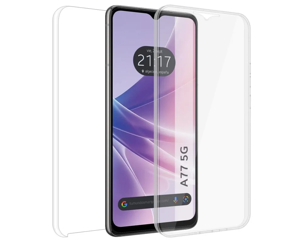 For Oppo A77 5G Double Transparent Pc + Tpu Full Body 360 case