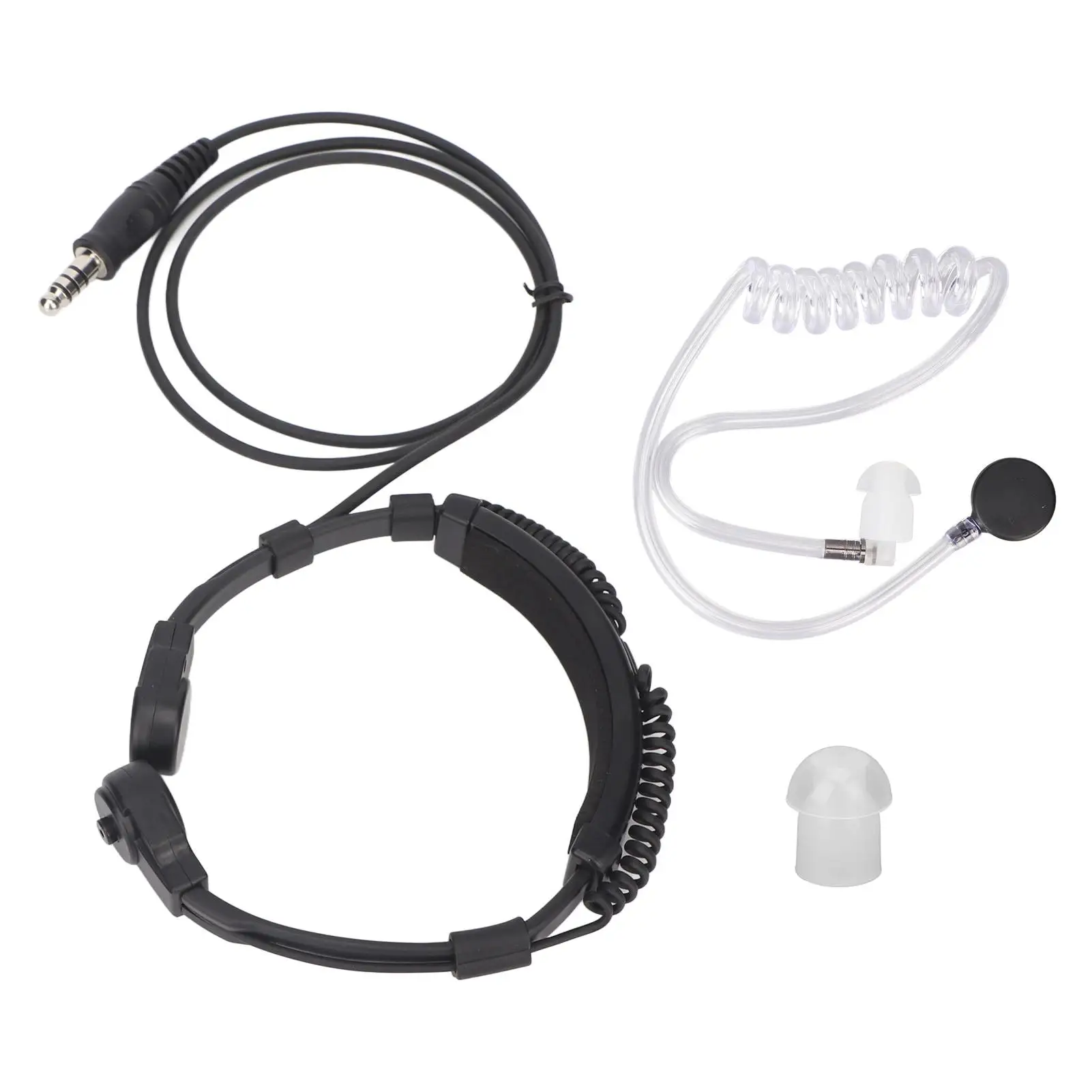 

Air Acoustic Tube Throat Mic Headset Earpiece for Baofeng Kenwood YAESU Motorola Heavy Duty Retractable Technology