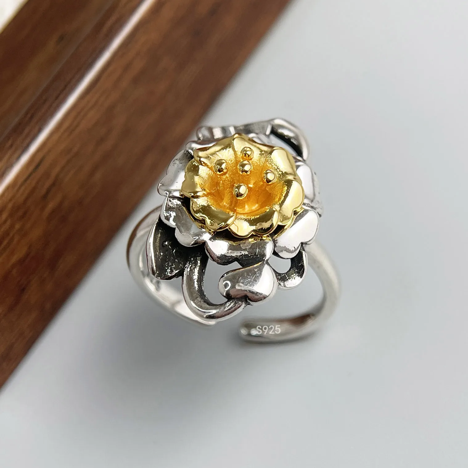 

Кольца из стерлингового серебра 925 пробы для женщин, пара, минималистичные, ручной работы, простое ретро-кольцо с цветком, ювелирные изделия, подарок, предотвращение аллергии