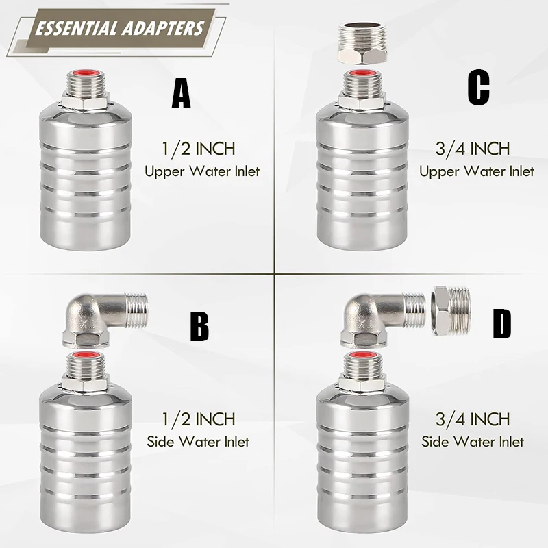 304 Stainless Steel Fully Automatic Water Level 1/2" to 3/4'' Control Float Valve,Water Level Controller for Water Tank Pool