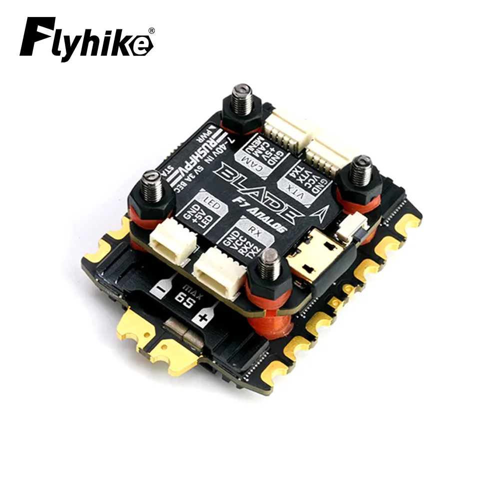 

RUSHFPV RUSH BLADE F722 mini Flight Controller Analog / Digital W/ BLHeli_32 4in1 60A ESC Stack 20x20mm for RC FPV Racing Drone