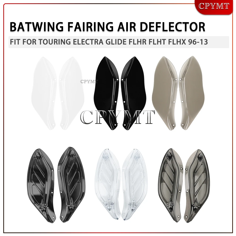 

Motorcycle Batwing Fairing Air Deflector Adjustable Windshield Wind Screen Fit for Touring Electra Glide FLHR FLHT FLHX 96-2013