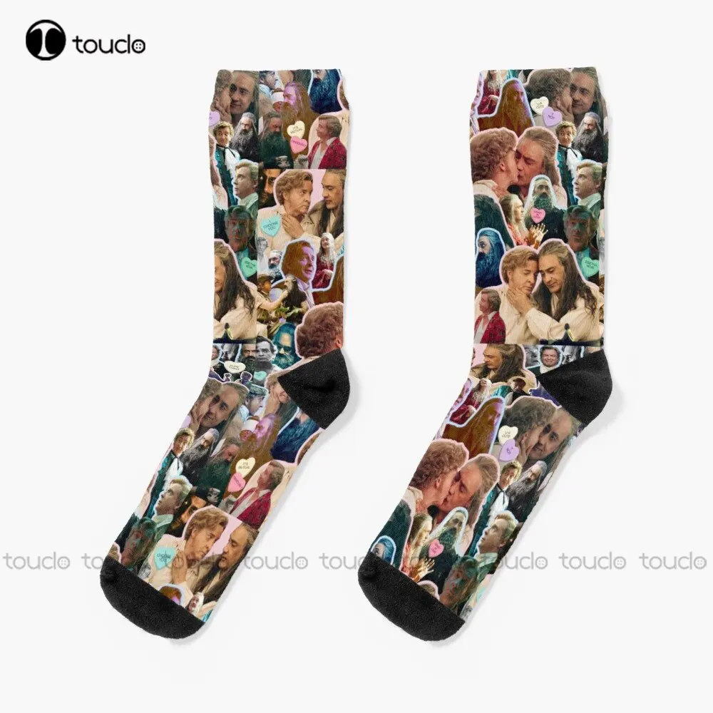 

How Does It Feel To Be In Love | Our Flag Means Death Collage Socks Socks For Womens 360° Digital Printing Custom Gift Funny