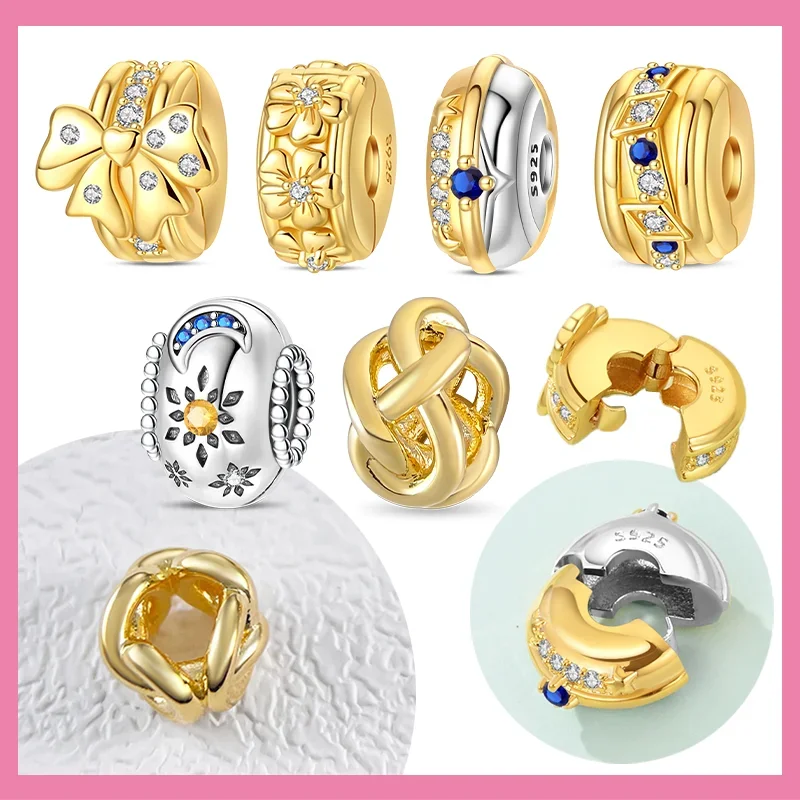 

S925 Silver Gold Color Series Charms Star Moon Charms Infinity Love Beads Fit Original Bracelet DIY Jewelry for Women Fine Gifts