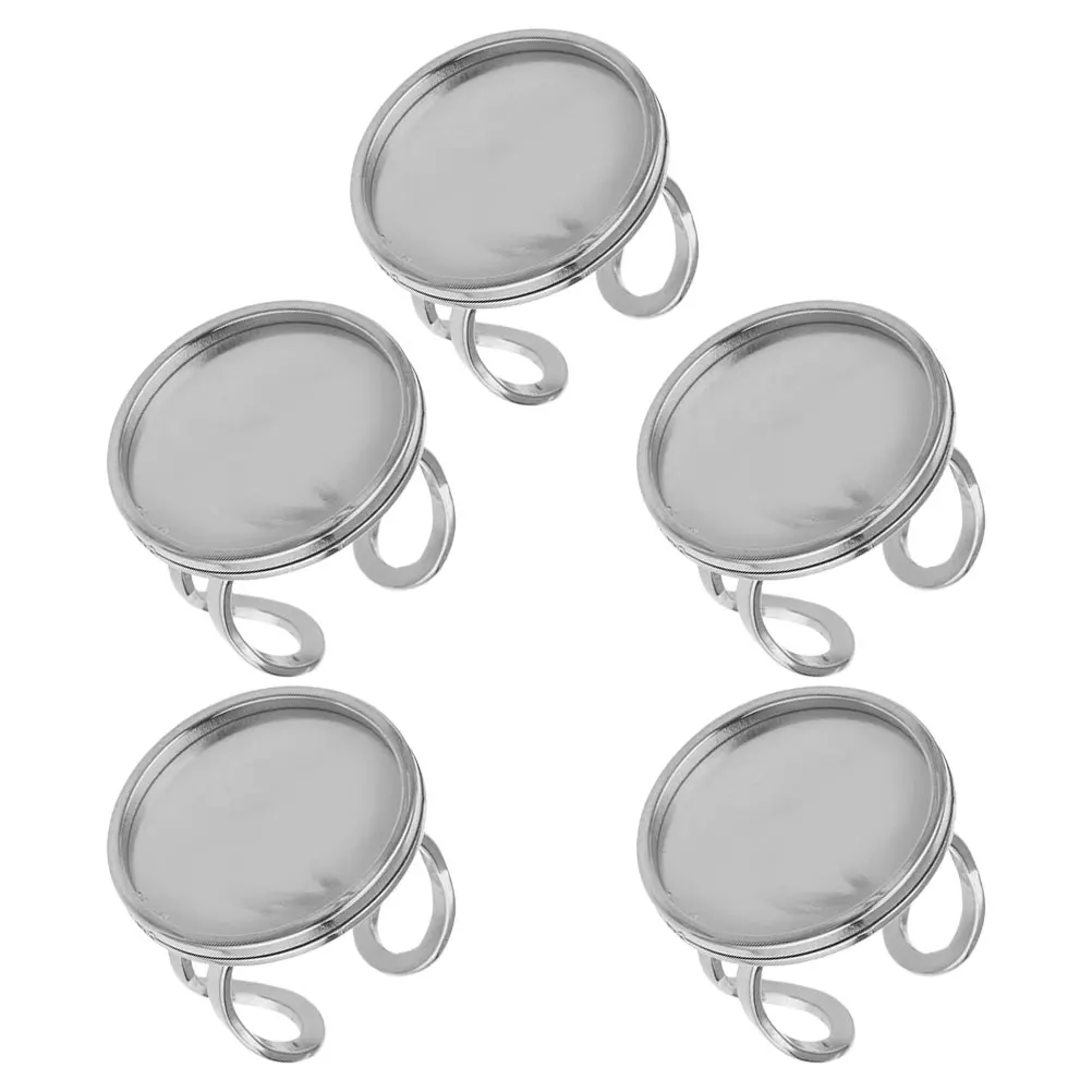 

5 Pcs Stainless Steel Rings Adjustable Round Base for DIY Craft 25mm Finger Ring Blanks Jewelry Making Accessories