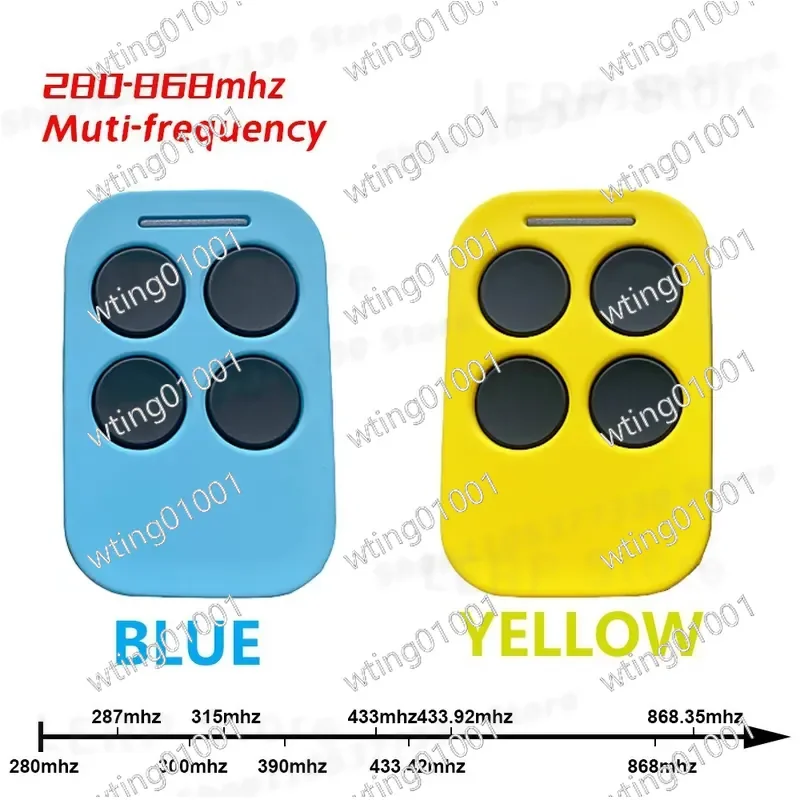 for Universal Garage Door Remote Control 280-868MHz Multi-Frequency 310 315 433 868 MHz Wide Range Compatibility Easy Pairing