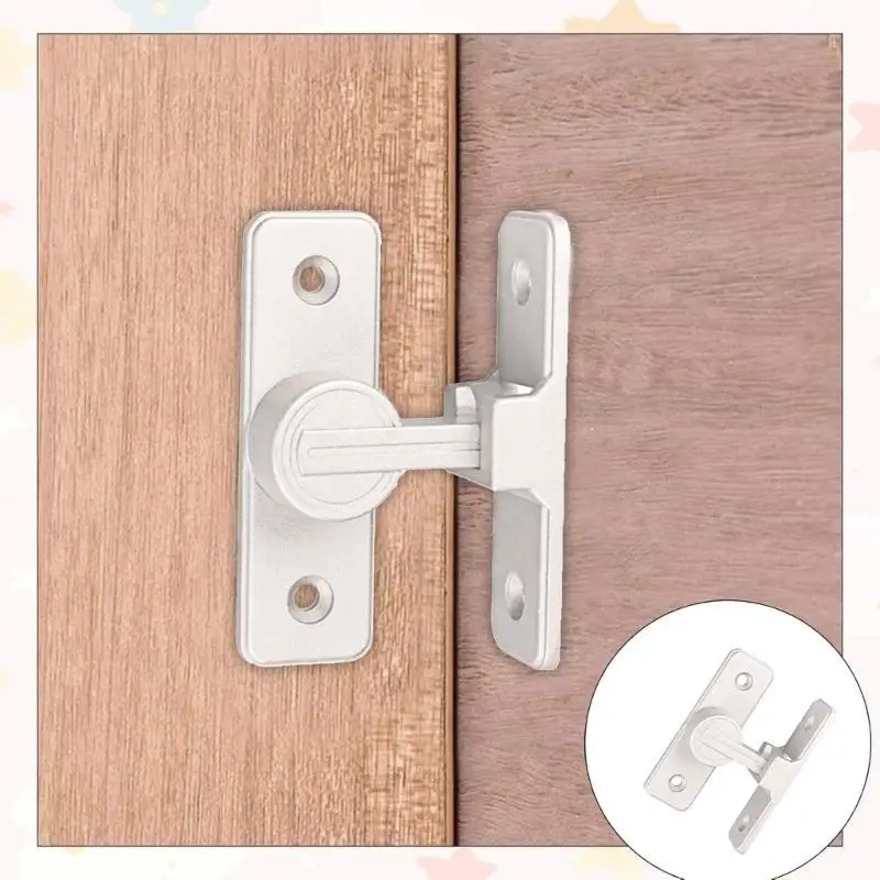 

652F Stable Sliding Door Latches Lock with Screws Secure Sliding Door Bolt Lock Sliding Door Lock Latches 90 Degree Security