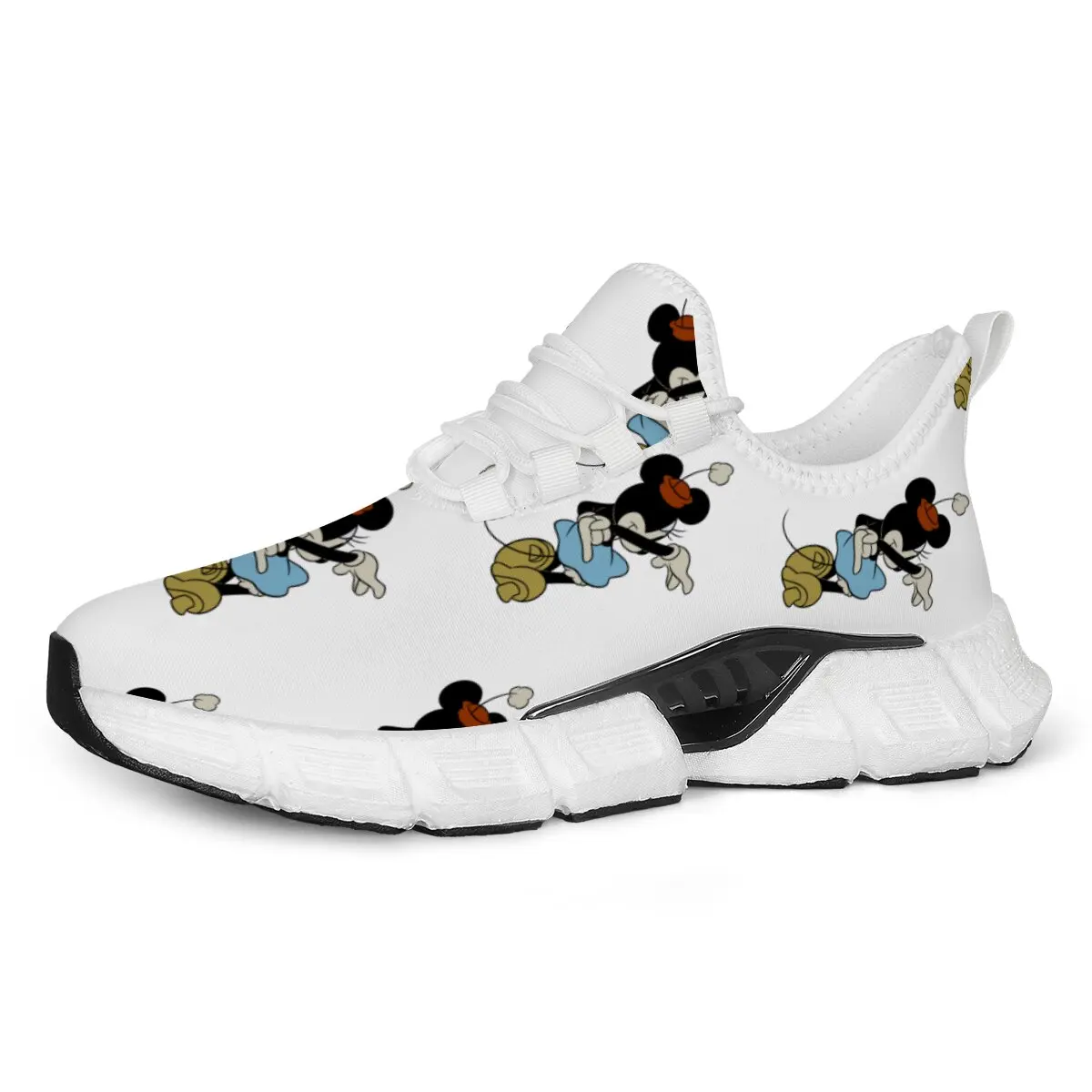 

Белые спортивные кроссовки с принтом Минни Маус, мужские кроссовки, модные легкие кроссовки, дышащие спортивные кроссовки для активного отдыха для женщин
