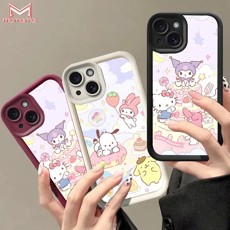 Sanrios Ins Hellos Kittys Kurome Phone Case For Samsung Galaxy A06 A16 A55 A54 A35 A25 A15 A32 A22 A31 A53 A33 Cover