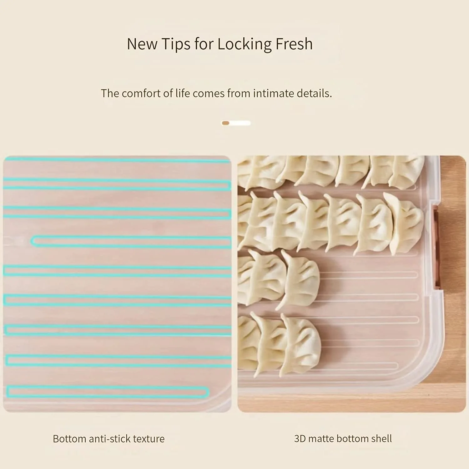 4 layers Food Storage Container Transparent Food Preservation Box for Kitchen and Refrigerator Dumpling Box Well Sealed
