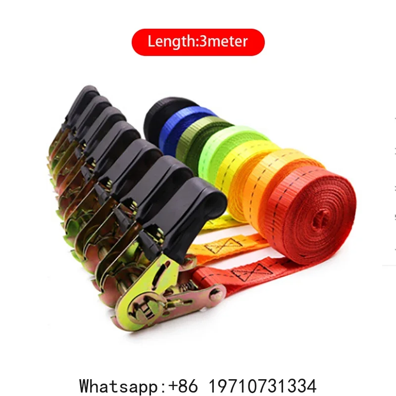 

3M Long Stretch belts Strap for fastening 800 kg Wear Resistant Trailer Loads Heavy Duty Ratchet Strap Tie Down Durable No Hook
