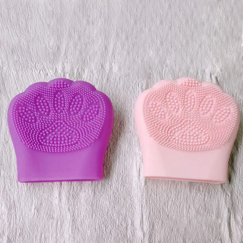 แปรงทำความสะอาดผิวหน้าซิลิโคนรูปอุ้งเท้าแมว แบบมือถือ สำหรับดูแลผิวหน้าที่บอบบาง น้ำหนักเบา ป้องกันแบคทีเรีย