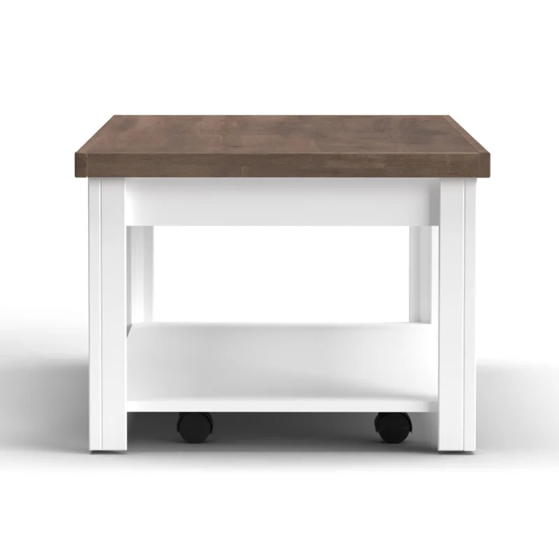 Meja Kopi Hampton 48 inci, Tidak Perlu Perakitan, Finishing Jasmine Whitewash dan Barnwood