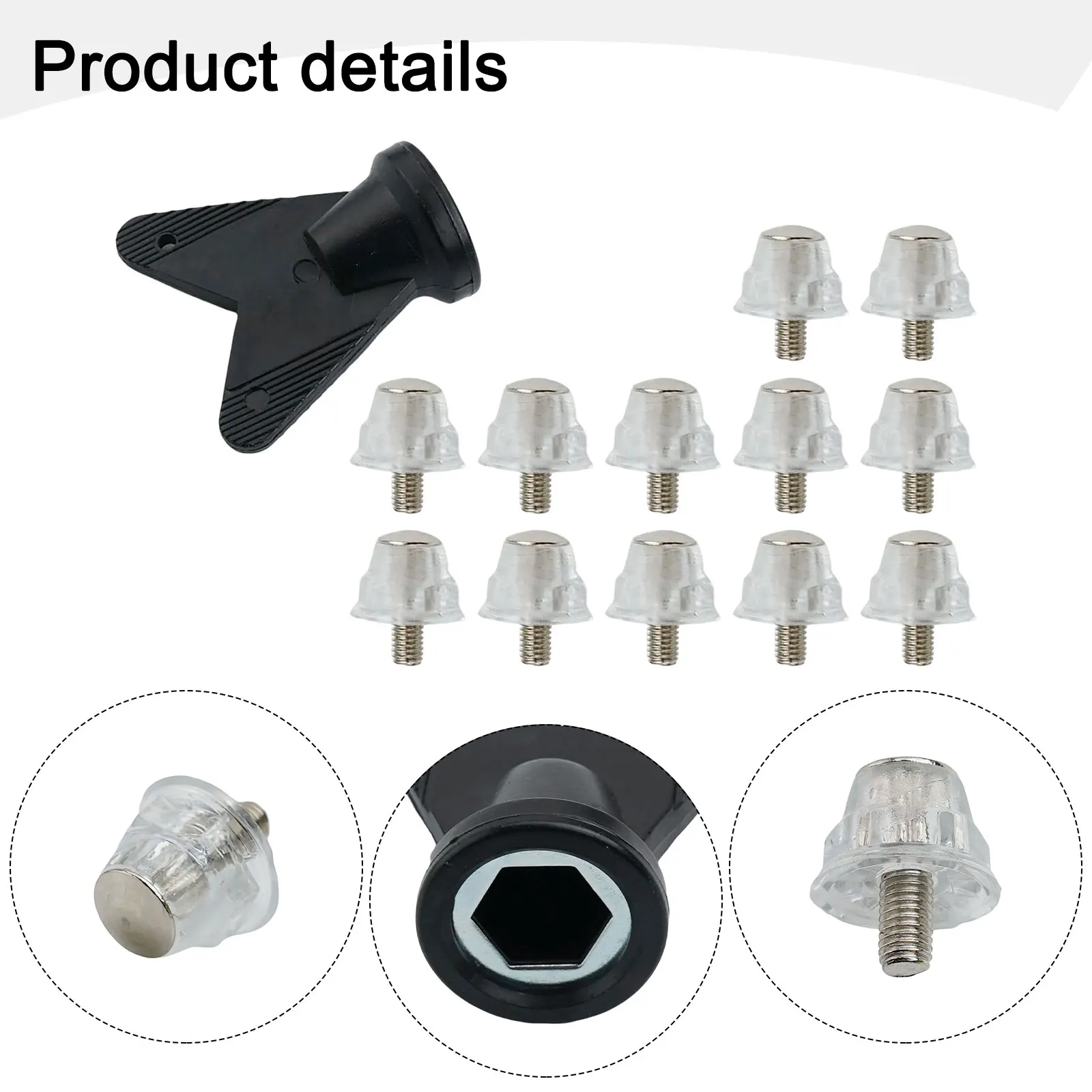 レンチ付きサッカーシューズスタッド、サッカースタッド、交換用スパイク、フットボールブーツ、レンチアクセサリー、13mm、15mm、18mm、12個