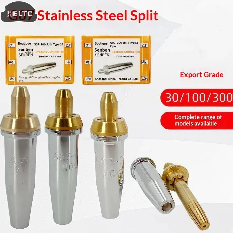 G07-30 100 300 Cutting Torch Propane Cutting Nozzle Split Stainless Steel Liquefied Gas Cutting Torch Cutting Tips 1# 2# 3# 4#