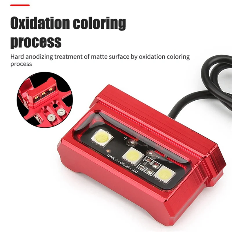 LED Motorcycle License Plate Light Decorative Lamp Universal Aluminum Alloy Rear Tail Light License Plate Holder Light-T61C