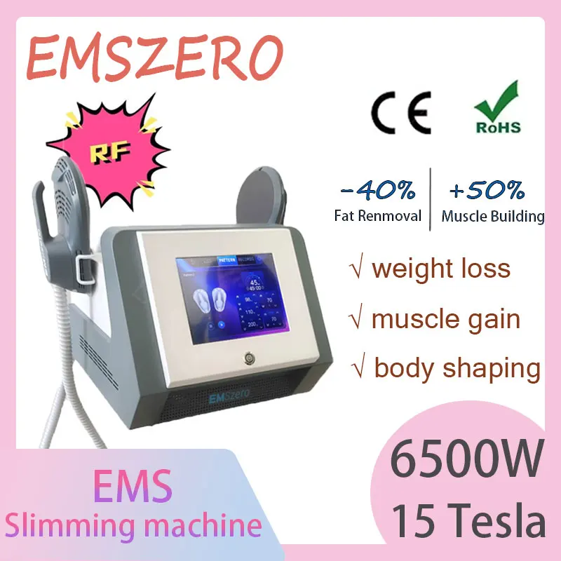 

Hot selling EMSZERO electromagnetic fat removal machine RF technology stimulates muscle growth 6500W 15 Tesla shaping machine