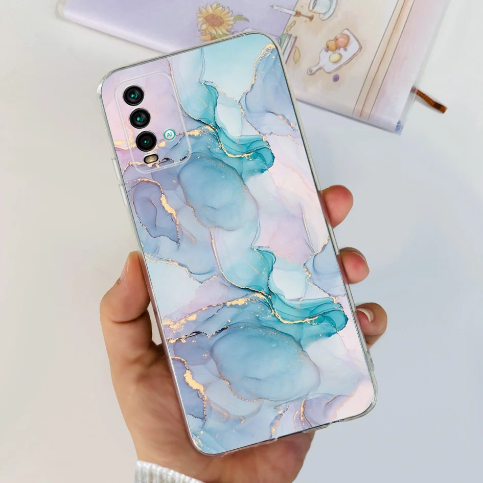 Case For Xiaomi Redmi 9T Case Redmi 9 T 4G Soft Silicon Fashion Marble Back Phone Cover For Xiaomi Redmi 9T Bumper Redmi9T Funda