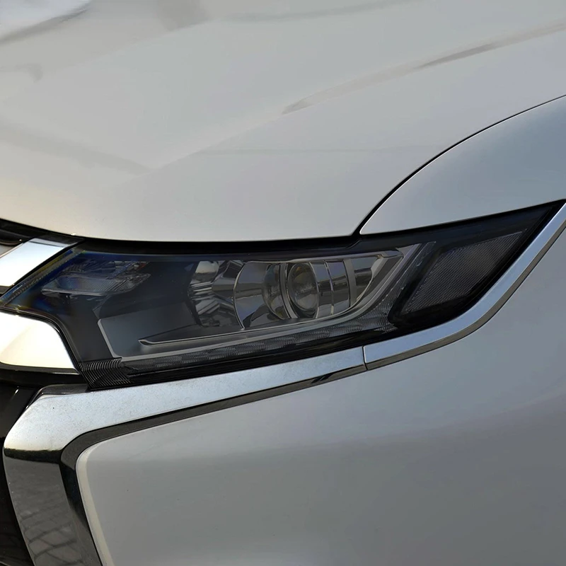 

2 шт., защитная пленка для автомобильных фар, дымчатый черный оттенок, виниловая прозрачная наклейка из ТПУ для Mitsubishi Outlander 2015-2020