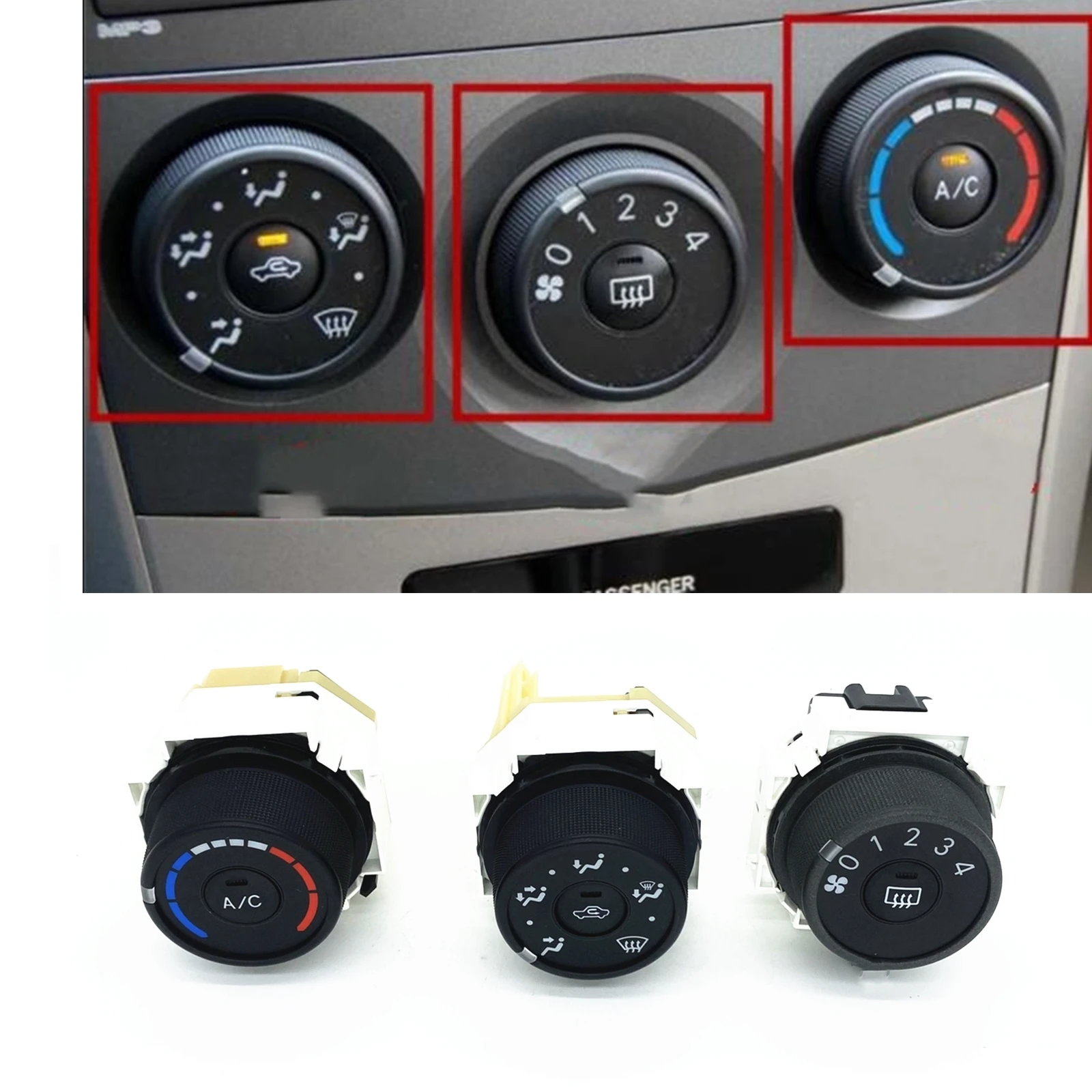 

Inner Air Conditioning Panel Button Knob Switch Kit For Toyota Corolla Verso 2007-2013
