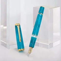NEW Hongdian N1S Fountain Pen Piston Acrylic Pen Calligraphy Exquisite Student Business Office Retro Pens 0.5mm EF Nib BLUE RED