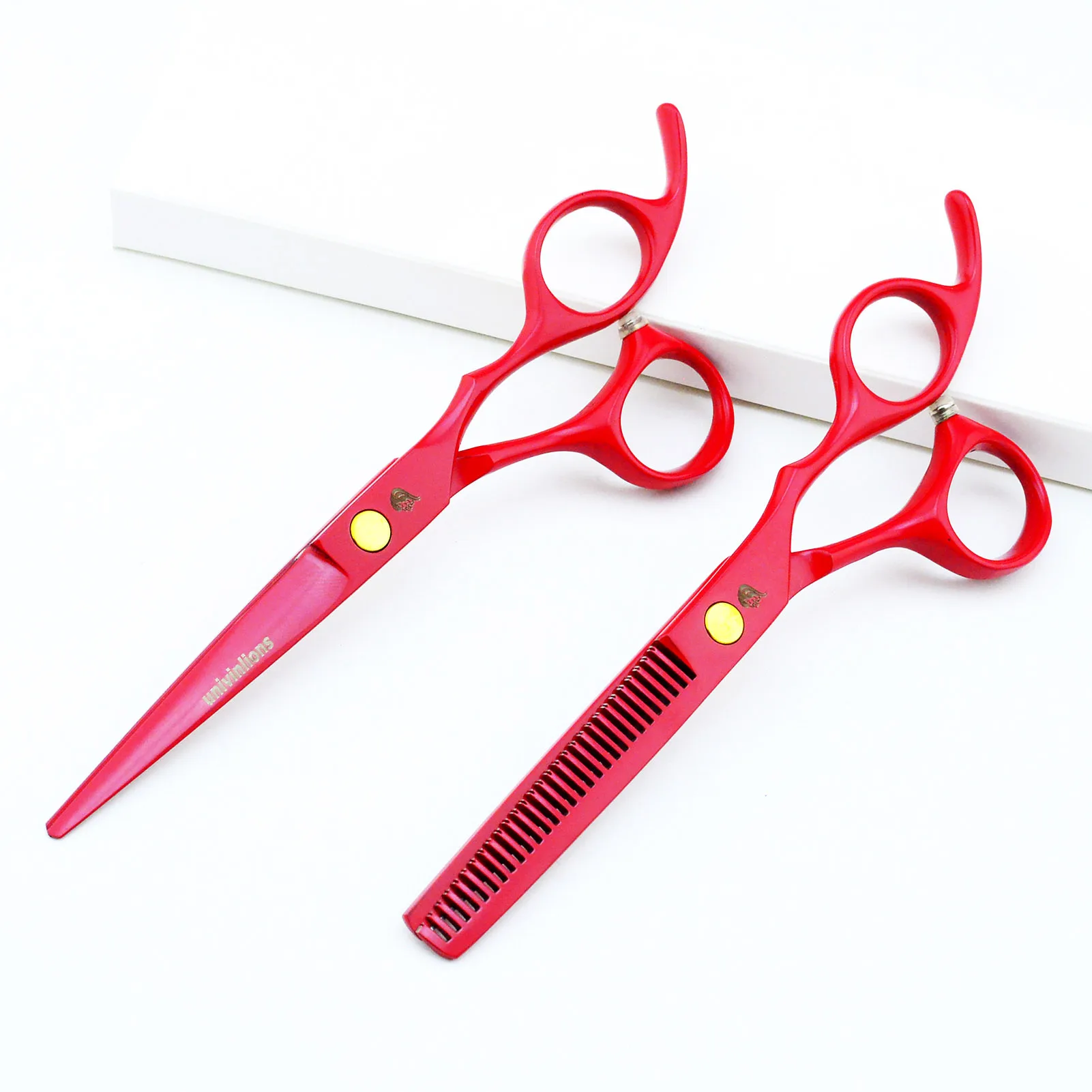 

1pc/2pcs 6cr13 Alloy 6" Red Hairdressing Scissors Hair Scissor Thinning Barber Cutting Salon Shear Japanese Pet Grooming Dog