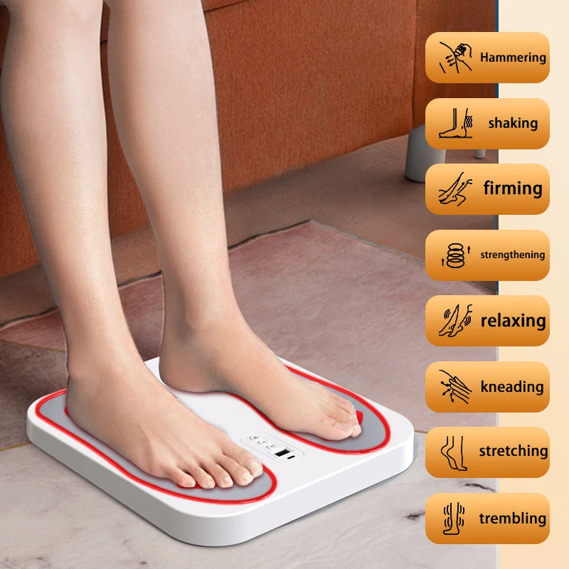 EMS Foot Massager Intelligent Pulse Microcurrent Therapy Machine, Electric Foot Spa for Instant Pain Relief, Portable Foot Care