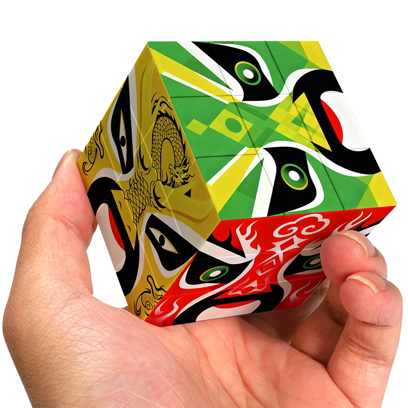 3x3x3 Magische Kubus, 3x3 Peking Opera masker UV-kleur Gedrukt Relax Puzzel, Professioneel Glad, Verjaardagscadeau/Kerstcadeau