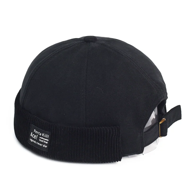 Y2K Vintage Beanie Mütze ohne Visier Docker Brimless Hüte Retro Dome Cord für Männer Frauen Hip Hop Streetwear Winter Herbst Cap – Detail 11