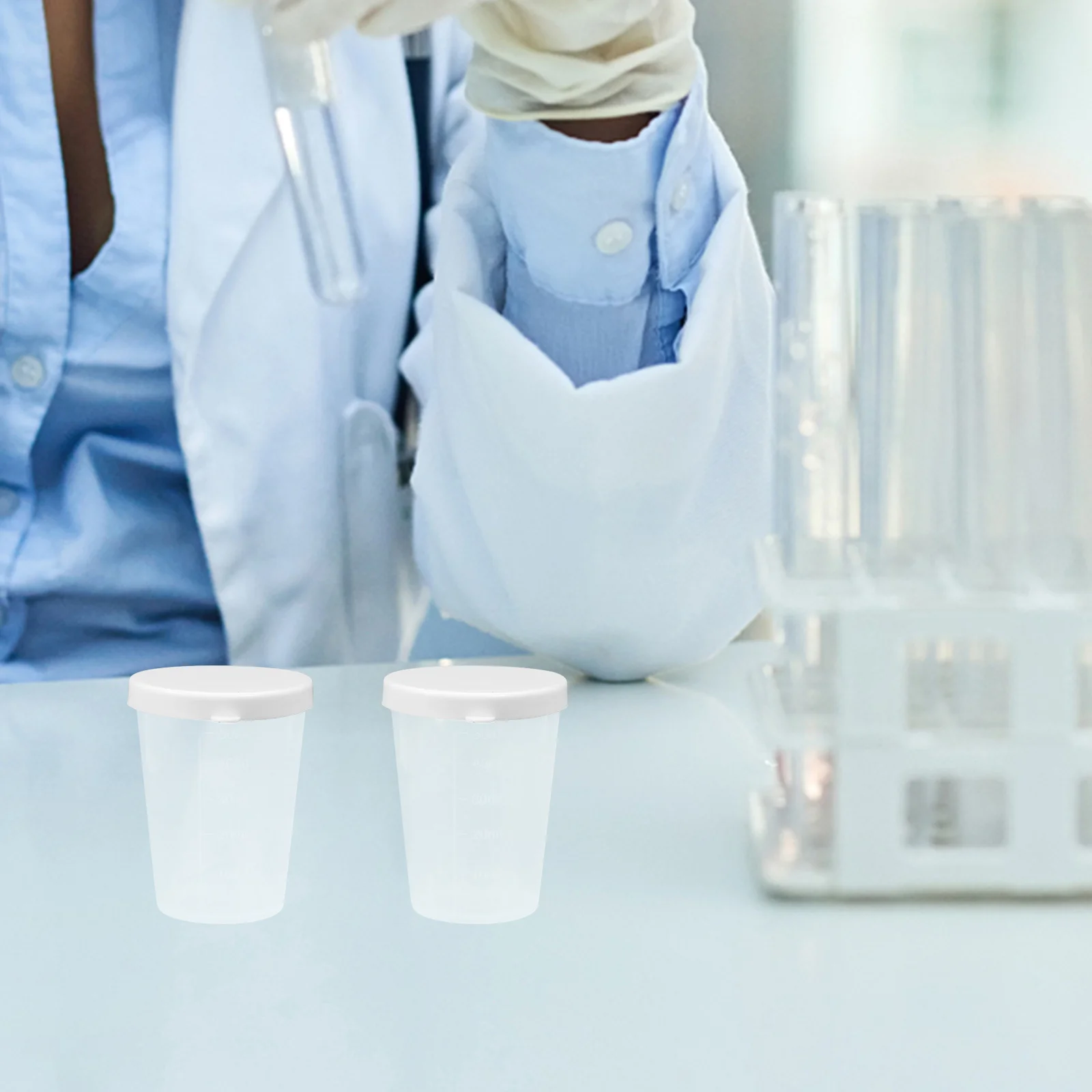 20 Pcs Cups Measuring Sample Bottles Mixing Liquid Graduated Vials Measure Tool Clear