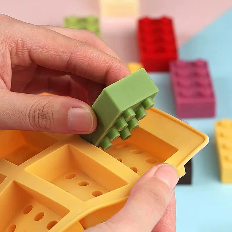 Block Silikonform Gebäude Ziegel Roboter Schokolade Gelee Eiswürfel Tablett Kuchen Dekoration Cupcake Topper Kinder Geburtstag Party Auto – Detail 4