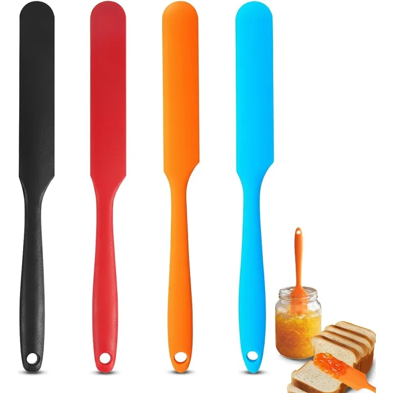 Silicone Long Spatula Color Cream Long Knife Spatula Cake Making Gadgets Non-stick Scraper Heat-resistant Kitchen Baking Tools