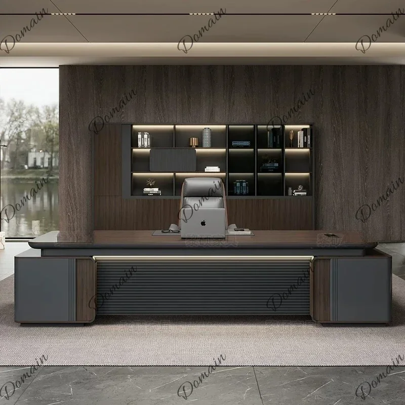 NB X L Shape Luxury Office Desk Decoration Aesthetic Wooden Commercial Office Table Specialty Wooden Mesa Escritorio Furniture