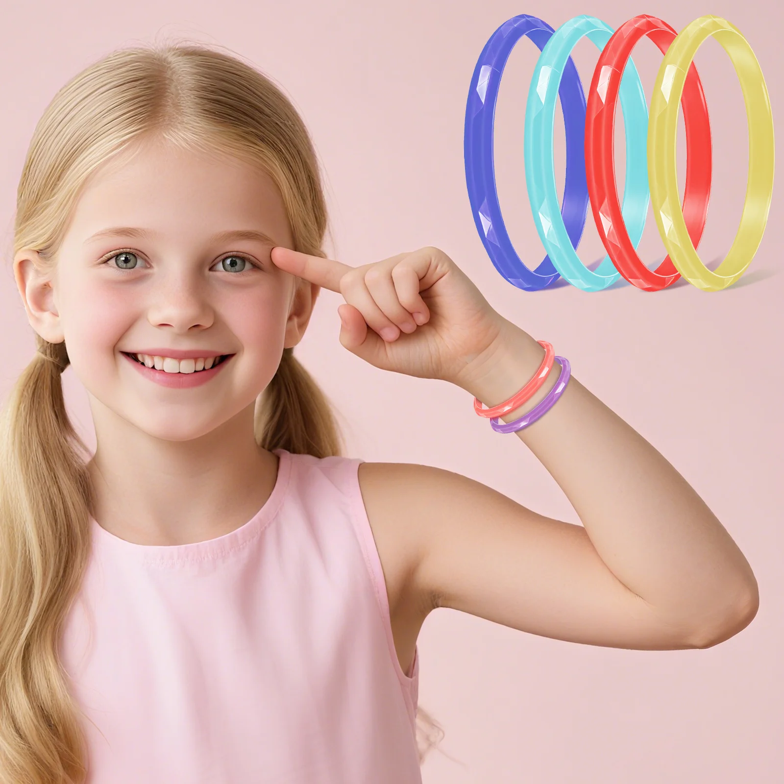 

Rainbow Silicone LED Light Wristbands Set Adjustable Size Glow Colorful Night Running Party Sports Safety Bracelet