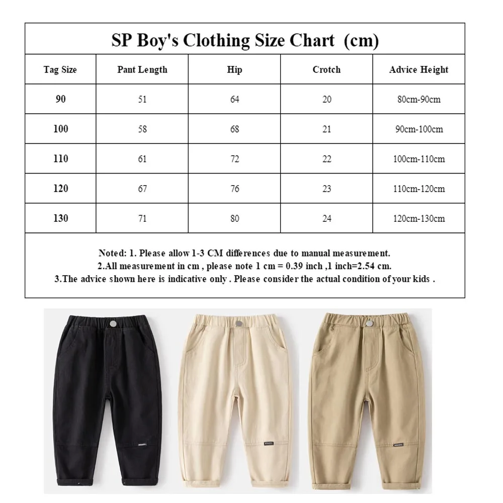 Boys Casual Cotton Work Pants Elastic Waist Kids Loose Jogger Trousers Daily Wear Children Soft Straight Pants With Pockets