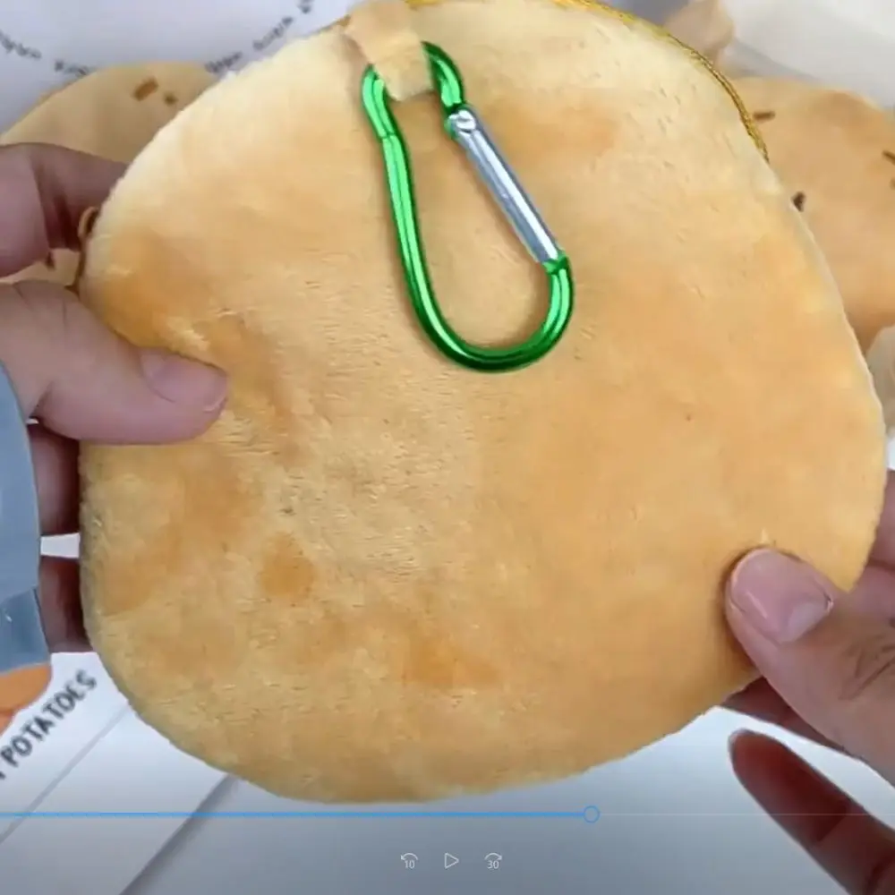 Avec boucle en métal tête de pomme de terre en peluche porte-monnaie Mini dessin animé tête de pomme de terre sac à main fermeture éclair Portable pomme de terre écouteur sac cadeaux