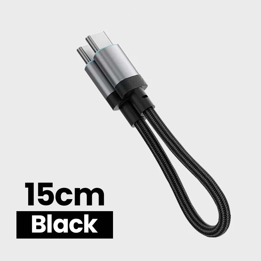 15 CM/20 CM Korte USB C Kabel 240 W Type C Naar Type C Snelle Oplaadkabel Magnetische Gevlochten Kabel voor iphone 15 16 17 Samsung Huawei