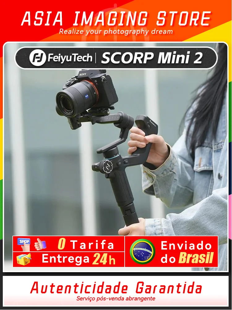 FeiyuTech SCORP Mini 2 Gimbal Stabilizer for Mirrorless Camera Sony ZVE10 Canon Nikon Action GoPro Cell Phone feiyu tech