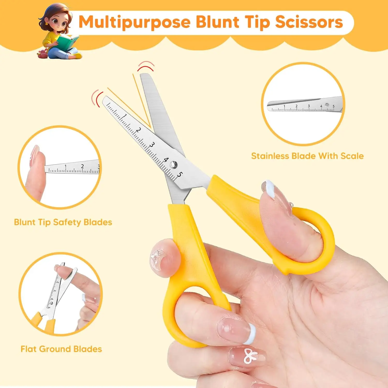 Kids Scissors Bulk Set Pack, 5