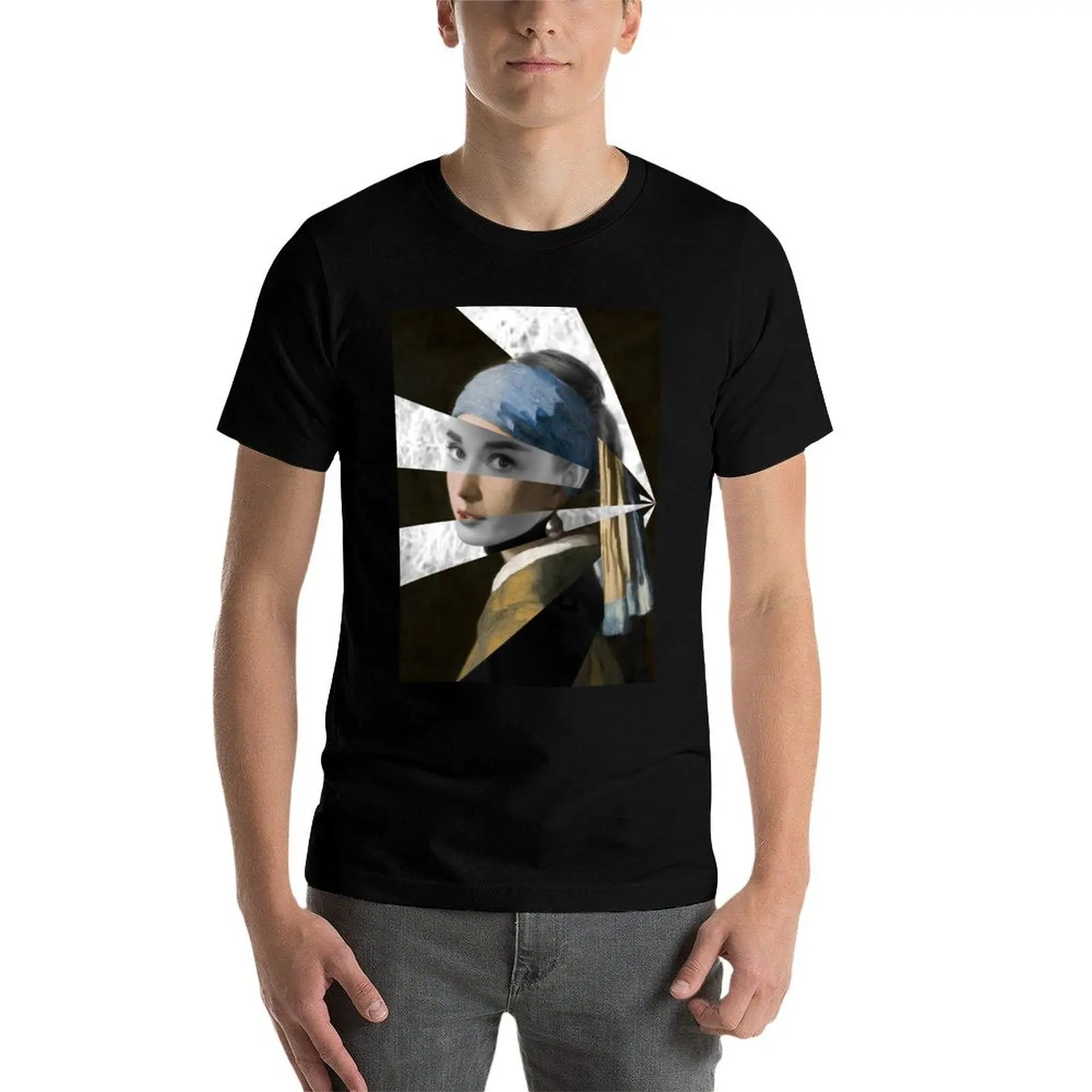 

Girl with a Pearl Earring by Vermeer and Audrey H. T-Shirt essential t shirt t shirts designer T-Shirt