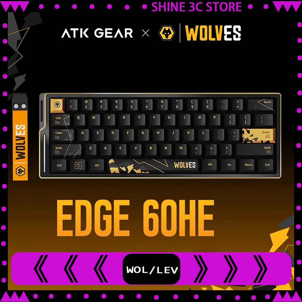

ATK WOLVES EDGE60HE Magnetic Switch Keyboard Wired Gaming Mechanical Keyboard 8000Hz RT0.001mm Aluminium Alloy Keyboards