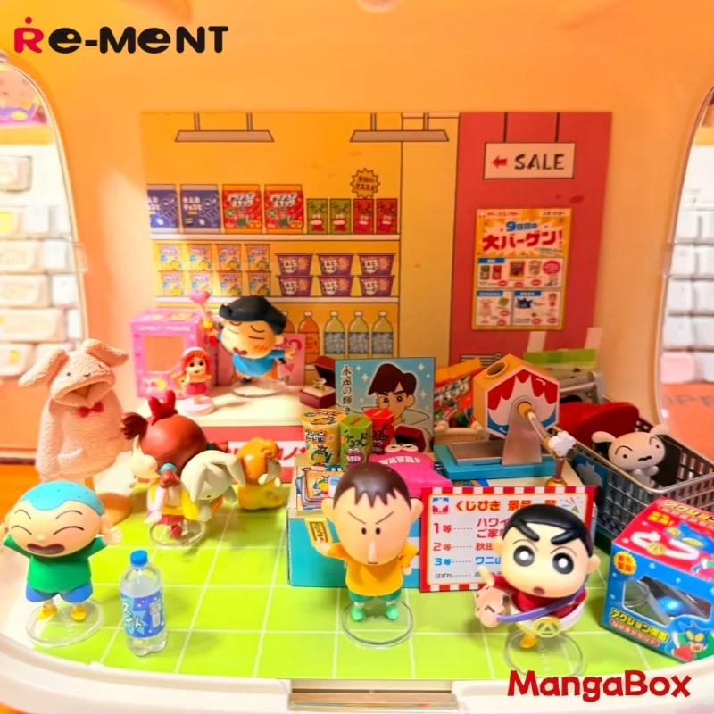 Re-Ment Crayon Shin Chan Miniature Collectible Figures - Sato Kuxiangtang Shopping Design Snack Handmade Collectors Toy
