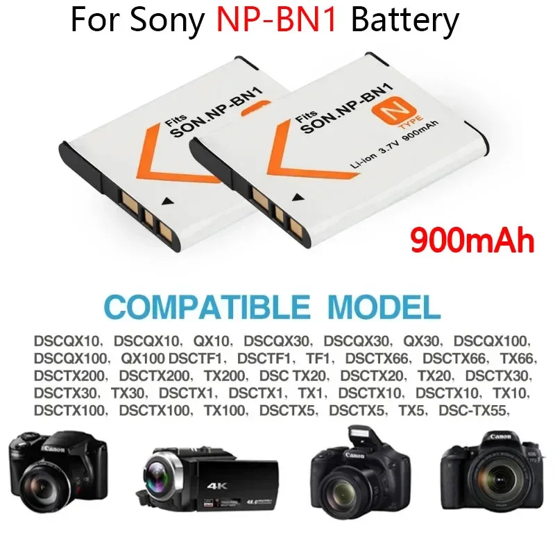 

High Quality 900mAh NP-BN1 NP BN1 Battery for Sony DSC TX9 T99 WX5 TX7 TX5 W390 W380 W350 W320 W360 QX100 NPBN1 Camera