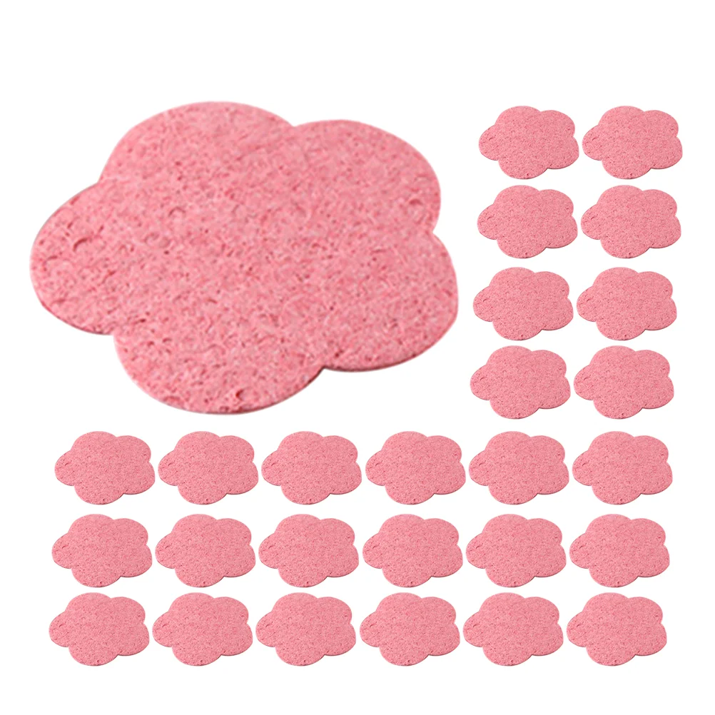 

60 Pcs Sponge Facial Cleanser Flower Shape Cleansing Face Sponges Wash Pink Makeup Travel