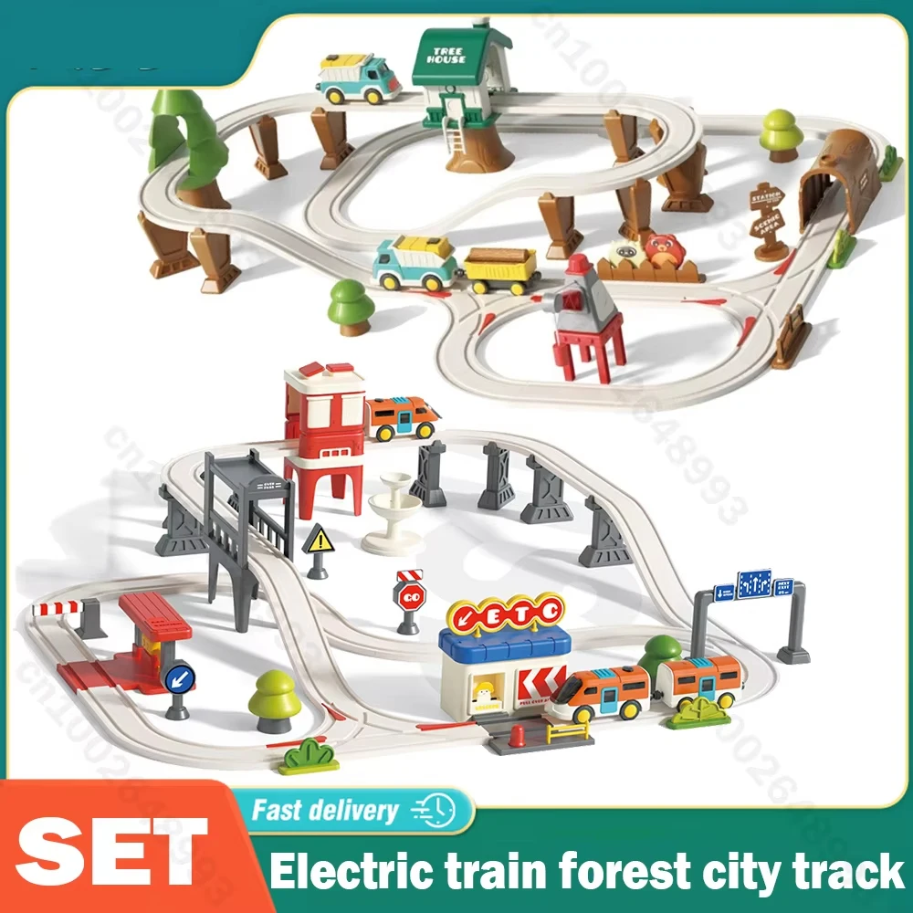 

Поездная дорожка, игрушки для электропоезда, магнитный набор, электромобиль, локомотив, литая под давлением сборка, сменные железнодорожные дорожки для детей, подарки