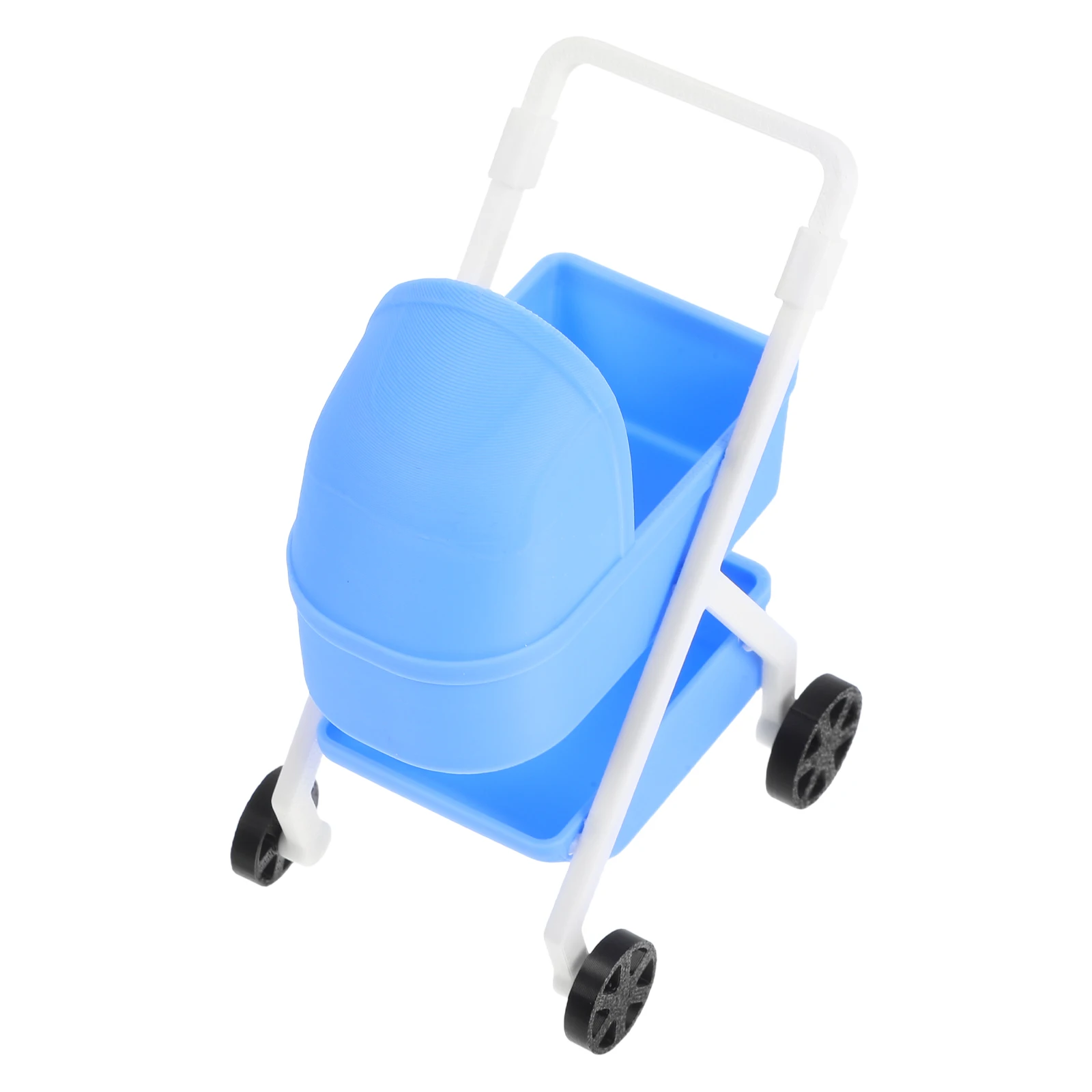 1:12 스케일 어린이를 위한 현실적인 인형의 집 유모차 미니 유모차 조립 필요 없음 경량 미니 하우스 가구와 호환 가능