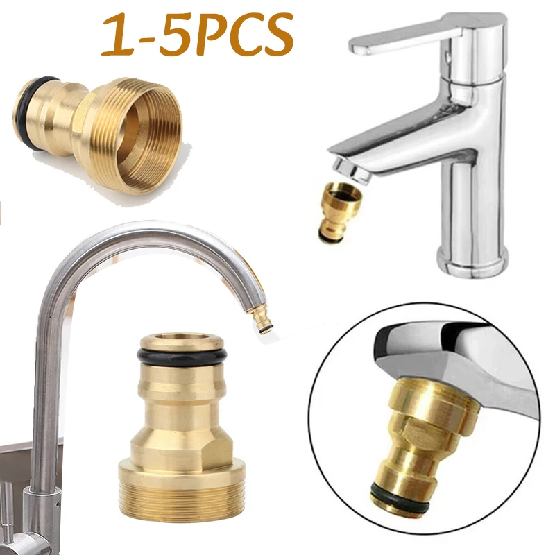 1-5 Stück Universeller Küchenhahn-Adapter aus Messing, Wasserhahn-Verbinder, Mischer-Schlauchadapter, Autowäsche-Gartenbewässerungs-Zubehör