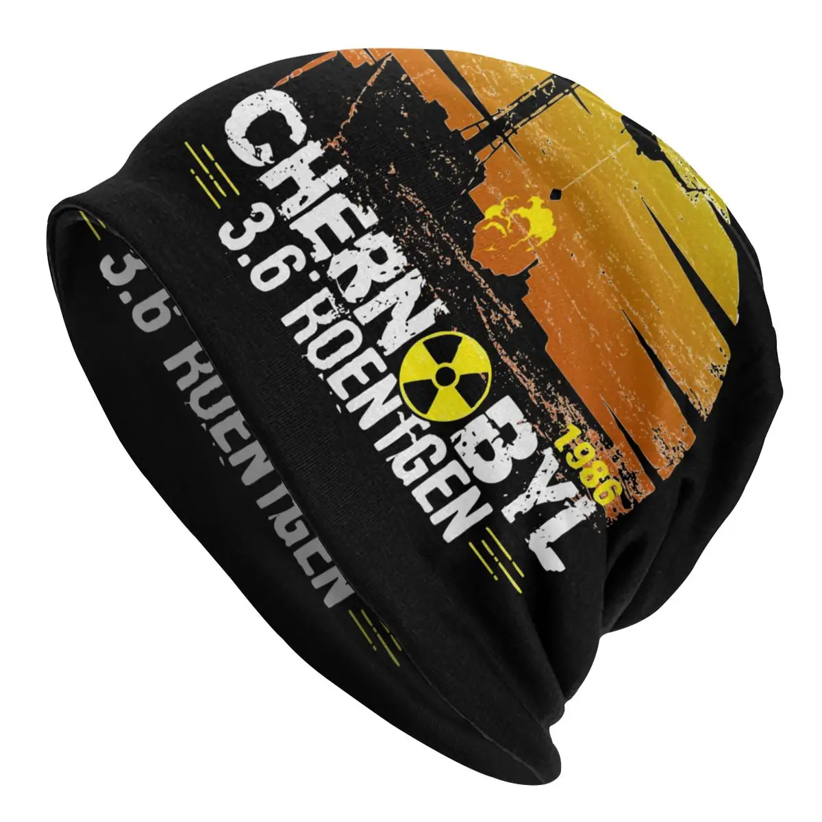 Chernobyl 1986 3.6 Roentgen Bonnet Hat Autumn Winter Street Skullies Beanies Hats for Men Knitted Hat Warm Dual-use Unisex Cap