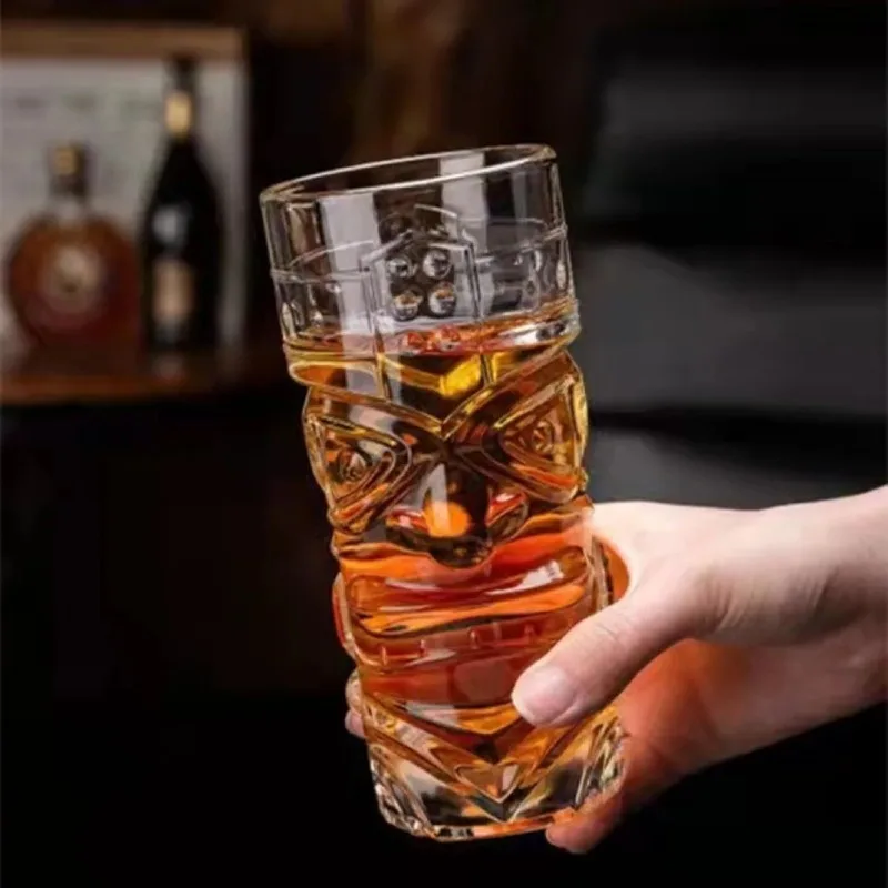 كوب تيكي من الزجاج الكريستالي ، كوب كوكتيل هاواي ، كوب وجه شبح ، كوب ماء إنشاء غوم #2